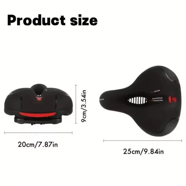 Dual Shock Absorbing Bike Saddle L25cm W20cm H9cm