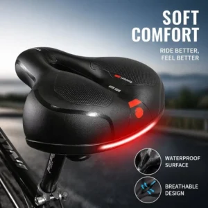Dual Shock Absorbing Bike Saddle L25cm W20cm H9cm